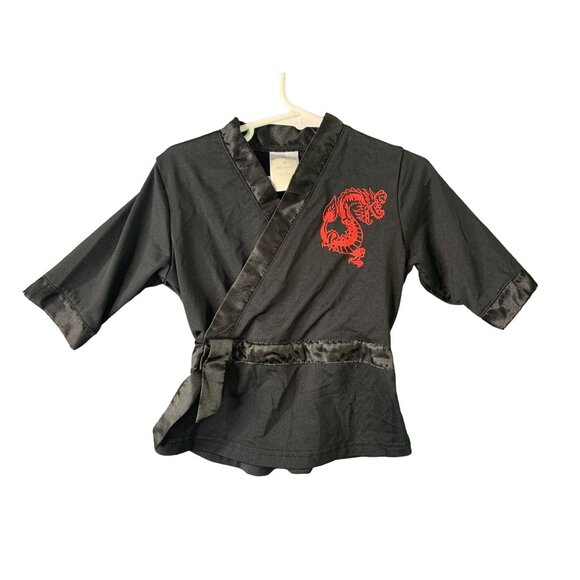 Old Navy Boys Infant Baby Size 12 24 months Martial Arts Kimono Jacket Satin Tri - Picture 1 of 3